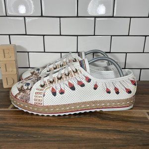 Goby Neefs Womens EU 42 Shoes Multicolor Native American Tribal Cat Sneakers NEW